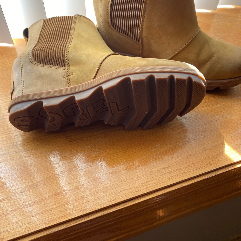 Tan Beige Wedge Sorel Boots 8 - image 4